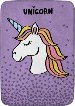 ACHOKA® Kinderteppich Ultrasoft Einhorn, Lila, 100 X 150 Cm