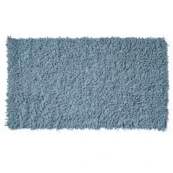 AMARE Badematte Hochflorteppich Aus Baumwolle In Blau