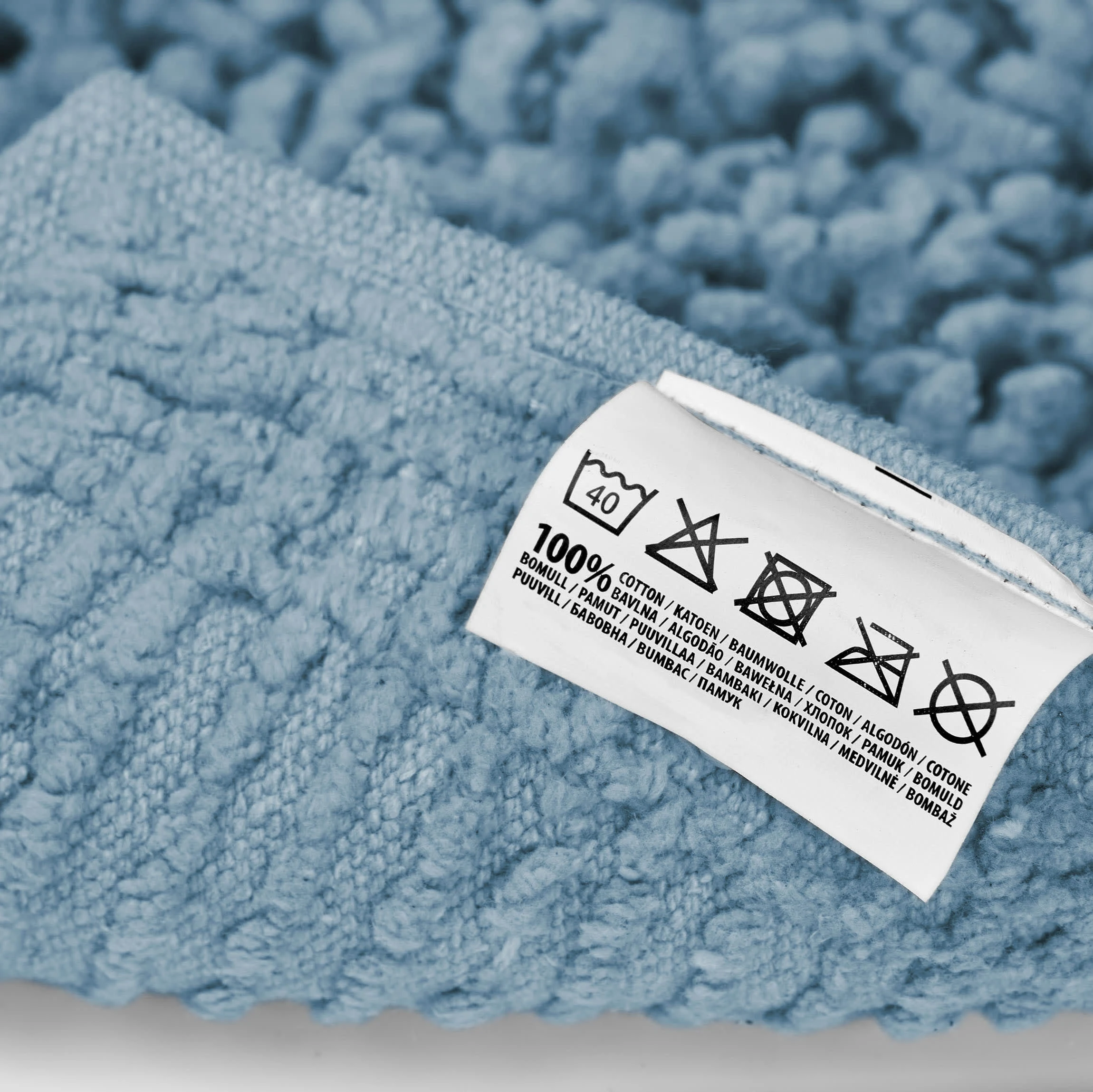 AMARE Badematte Hochflorteppich Aus Baumwolle In Blau – Bild 4