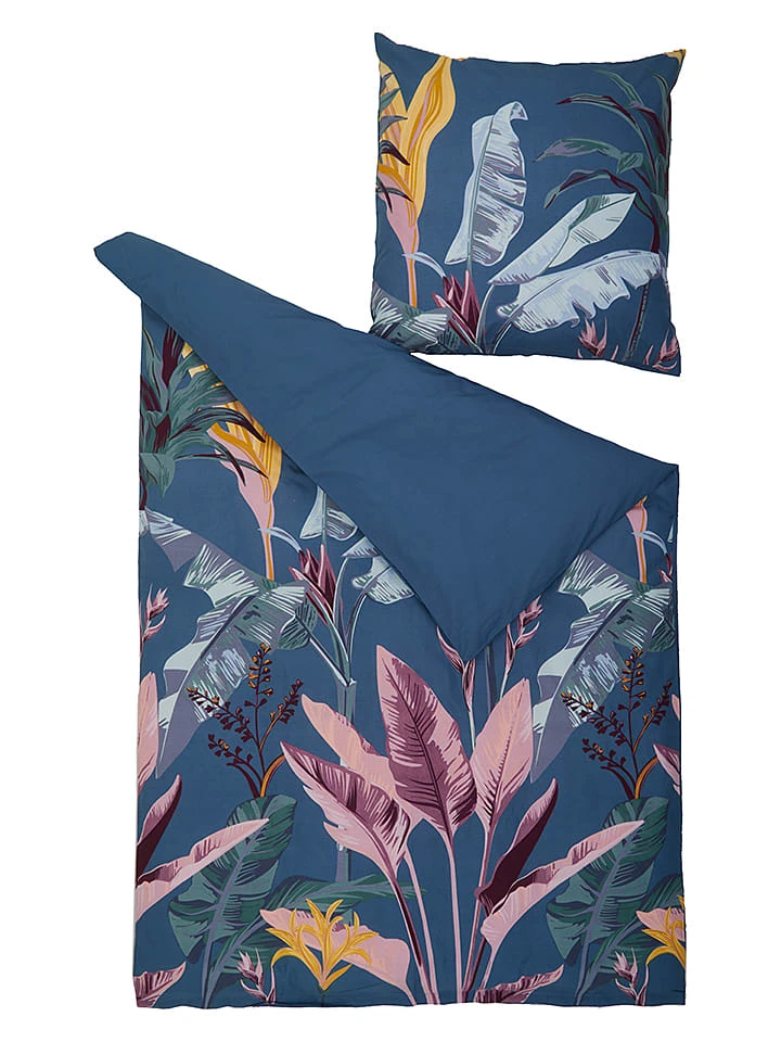 Avance Perkal-Bettwäsche-Set In Dunkelblau – Bild 2