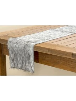 Boltze Tischläufer "Fell" In Grau - (L)120 X (B)20 Cm