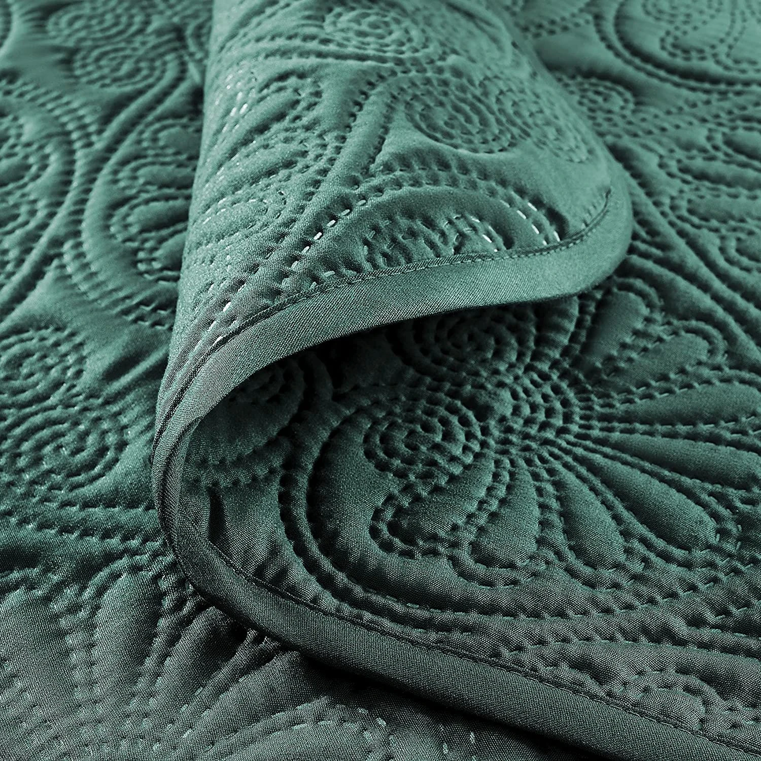 COFI 1453 Tagesdecke - 200 X 220 Cm In Dunkelgrün – Bild 3