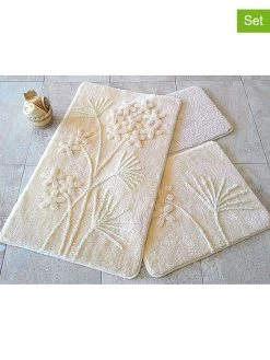 Colorful Cotton 3er-Set: Badvorleger "Orkide" In Beige