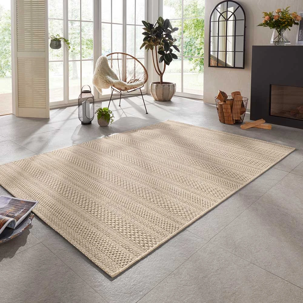 ELLE DECORATION In- & Outdoor Teppich Arras Naturbraun – Bild 4