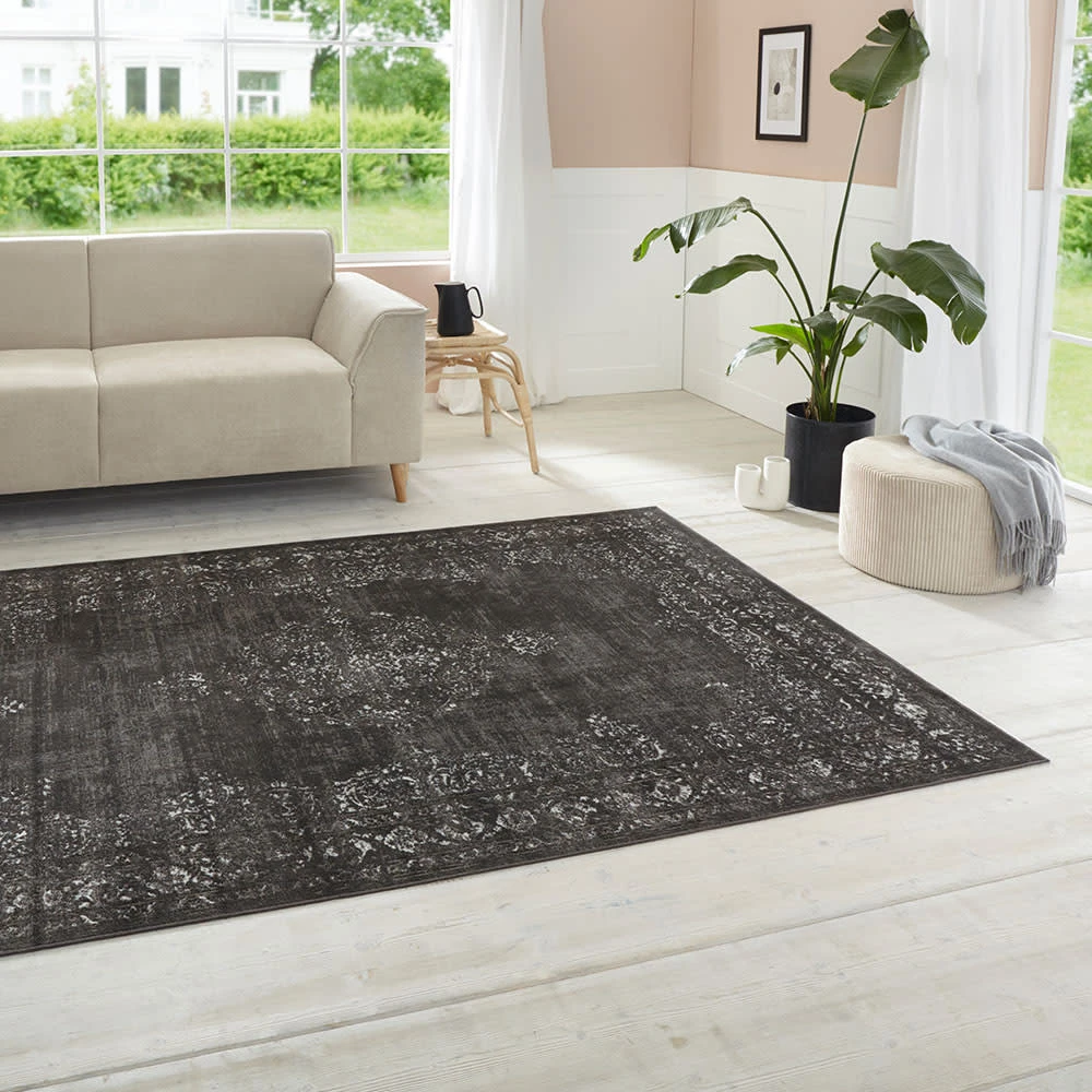 ELLE DECORATION Kurzflor Teppich Berseba Dunkelgrau – Bild 2