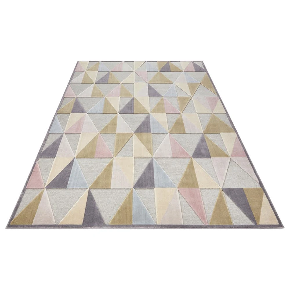 ELLE DECORATION Viskose Teppich Creuse Hellgrau Pastellbunt – Bild 2