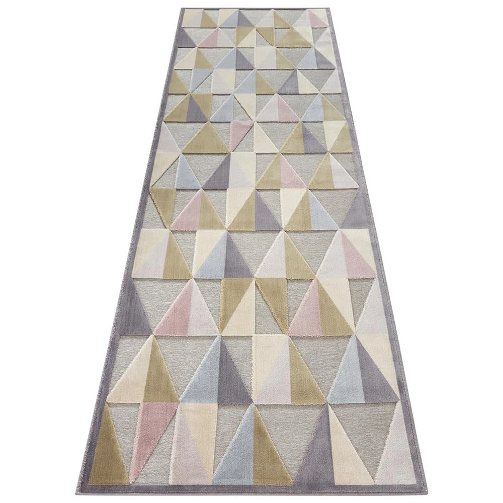 ELLE DECORATION Viskose Teppich Creuse Hellgrau Pastellbunt – Bild 5