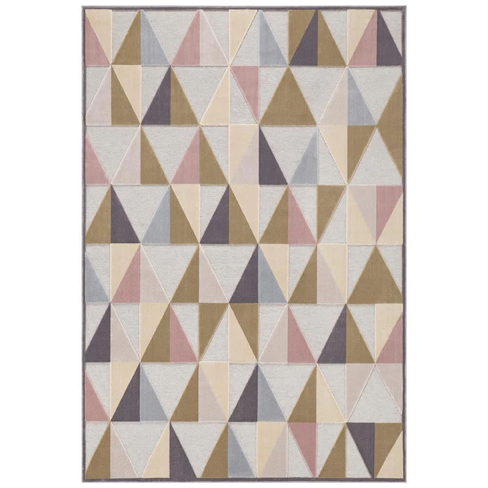 ELLE DECORATION Viskose Teppich Creuse Hellgrau Pastellbunt