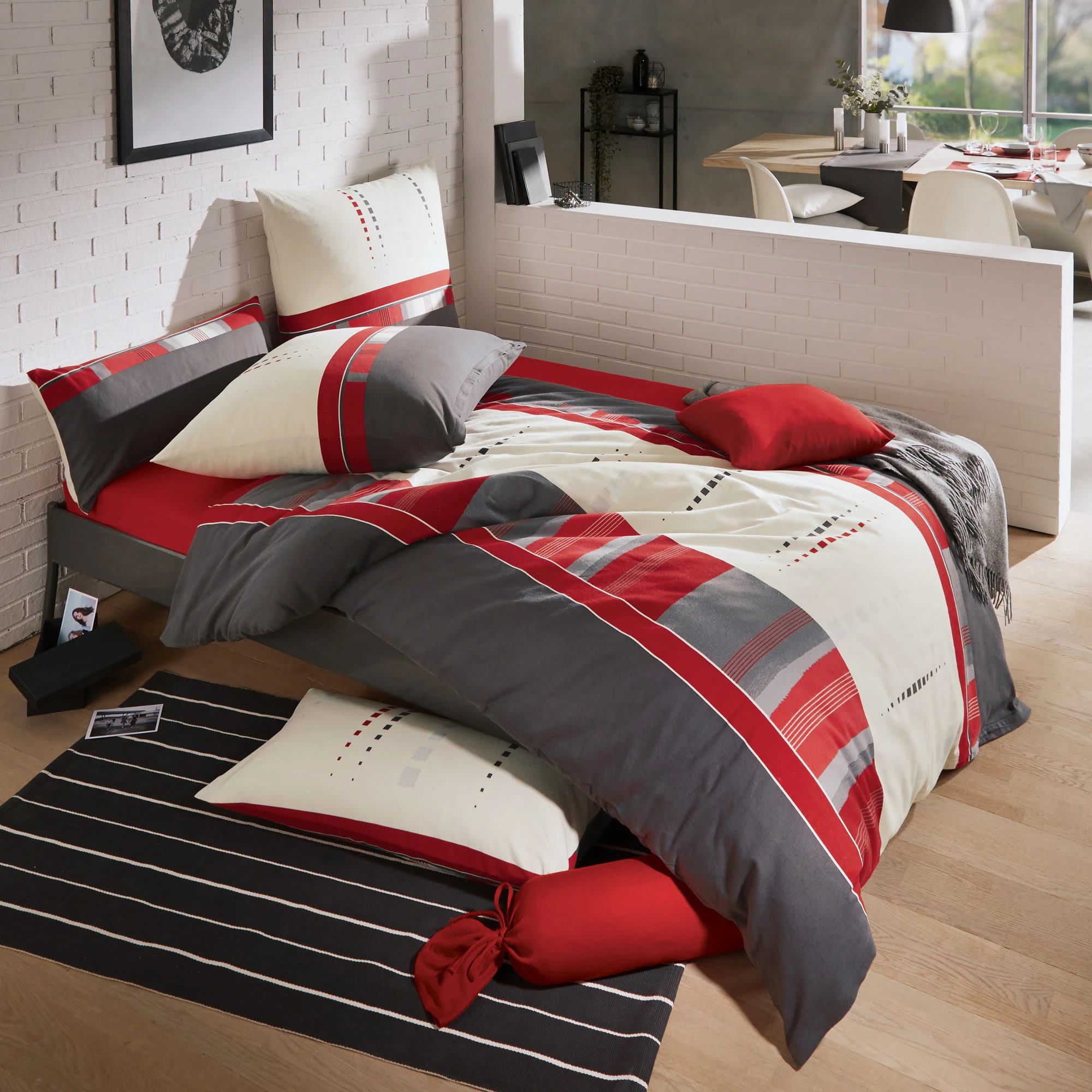 Erwin Müller Bettwäsche In Rot-anthrazit – Bild 3