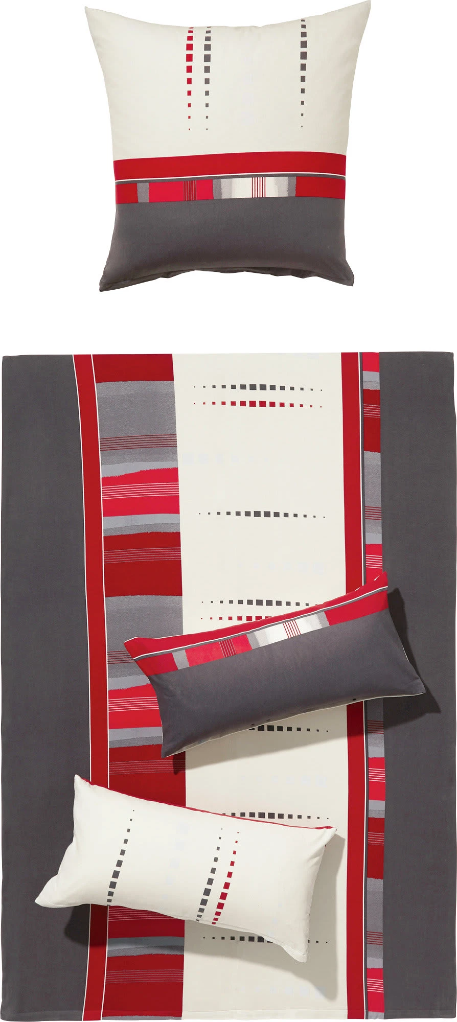 Erwin Müller Bettwäsche In Rot-anthrazit
