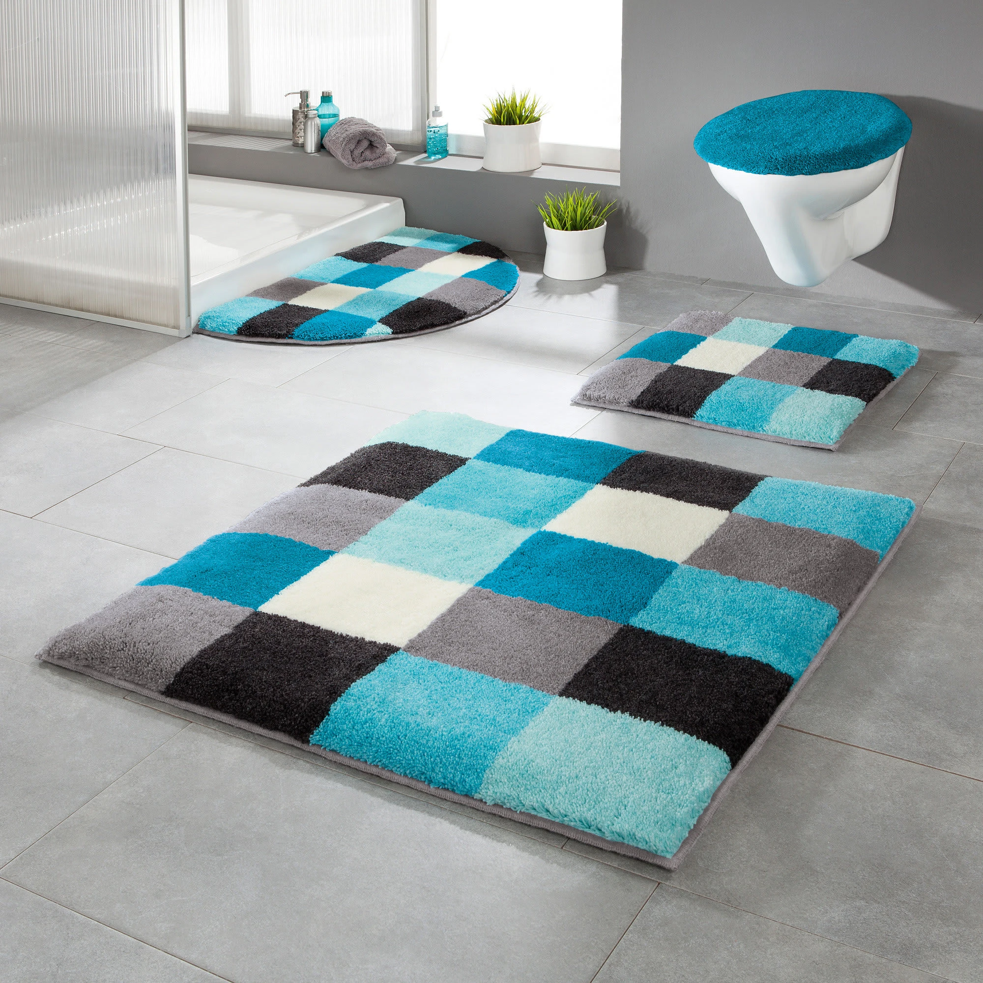 Erwin Müller Duschvorlage Halbrund Kreta In Türkis – Bild 2