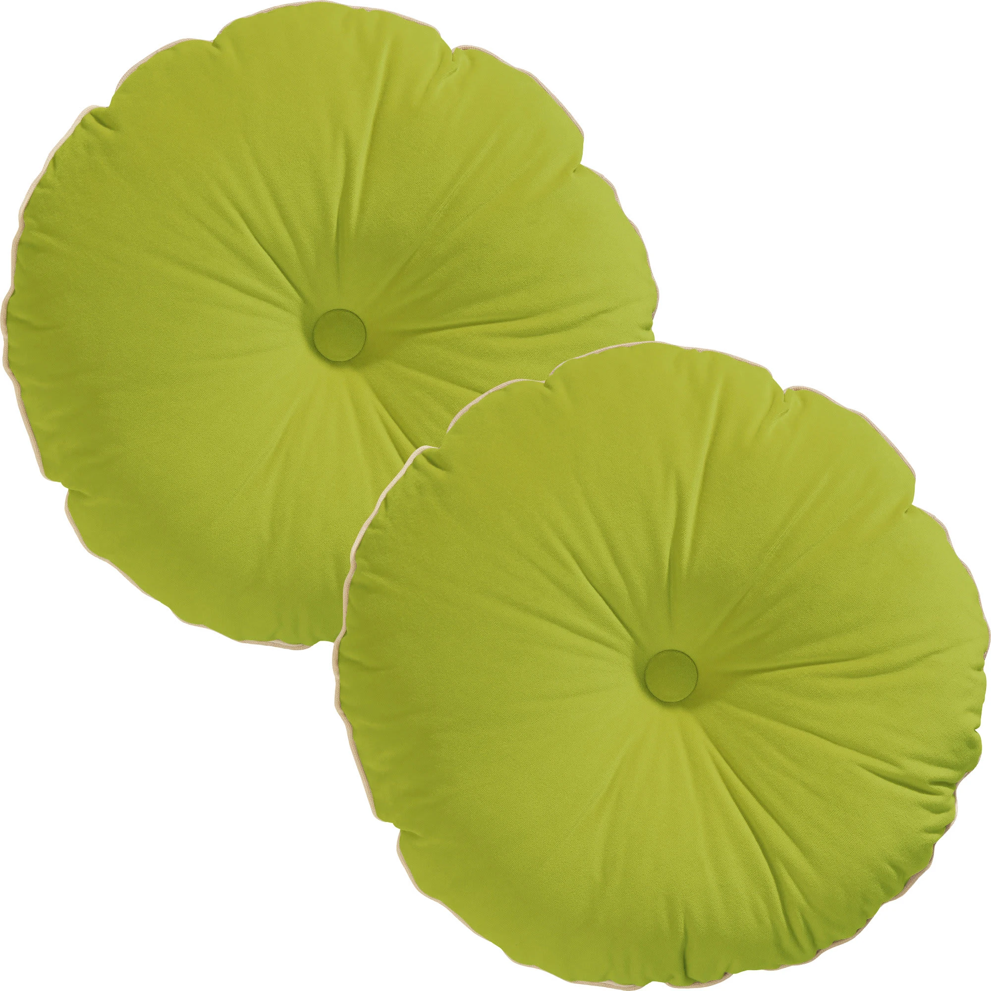 Erwin Müller Kissen Rund 2er-Pack, Gefüllt Manchester In Apfelgrün