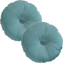 Erwin Müller Kissen Rund 2er-Pack, Gefüllt Manchester In Türkis