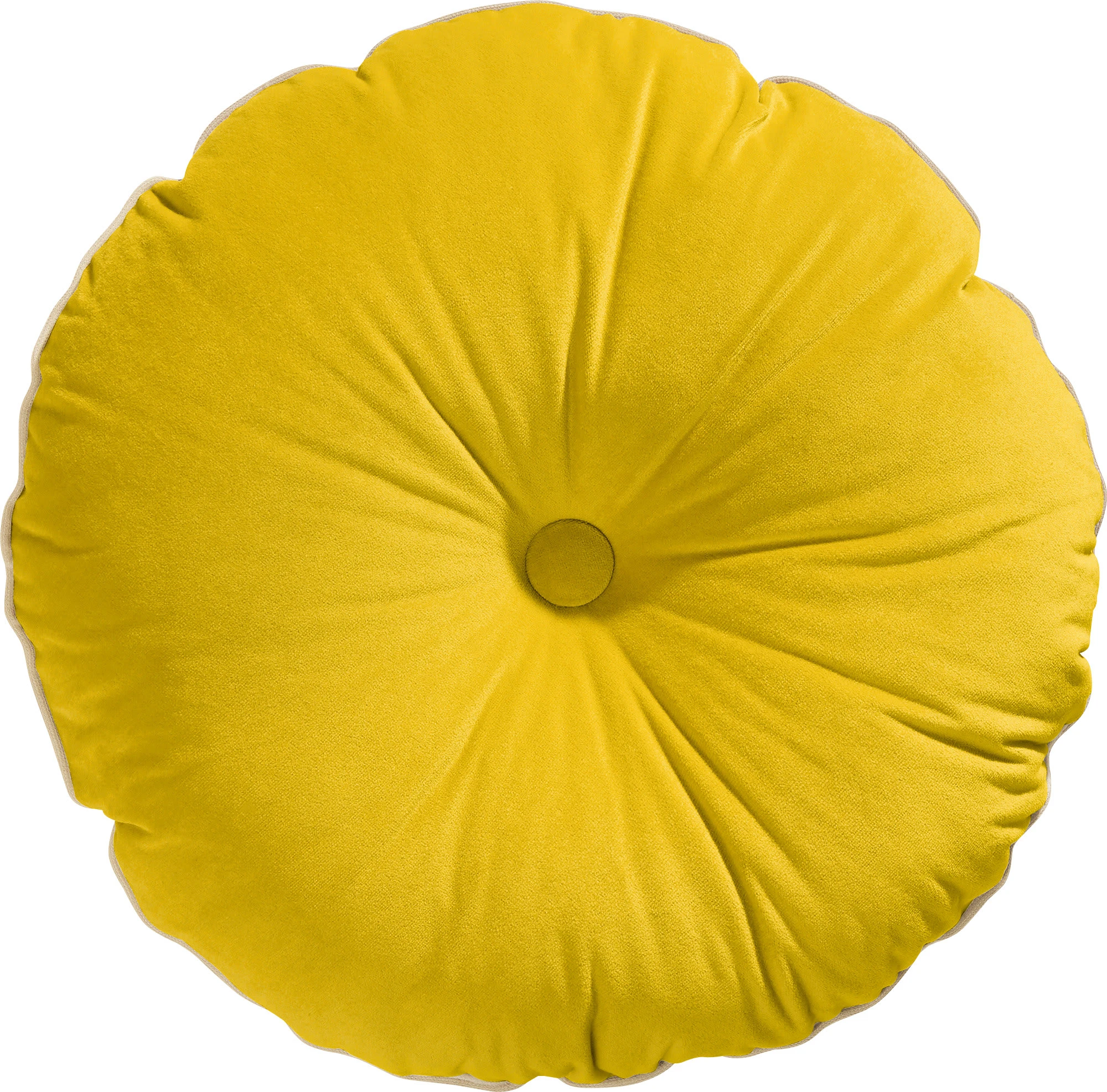 Erwin Müller Kissen Rund, Gefüllt Manchester In Gelb