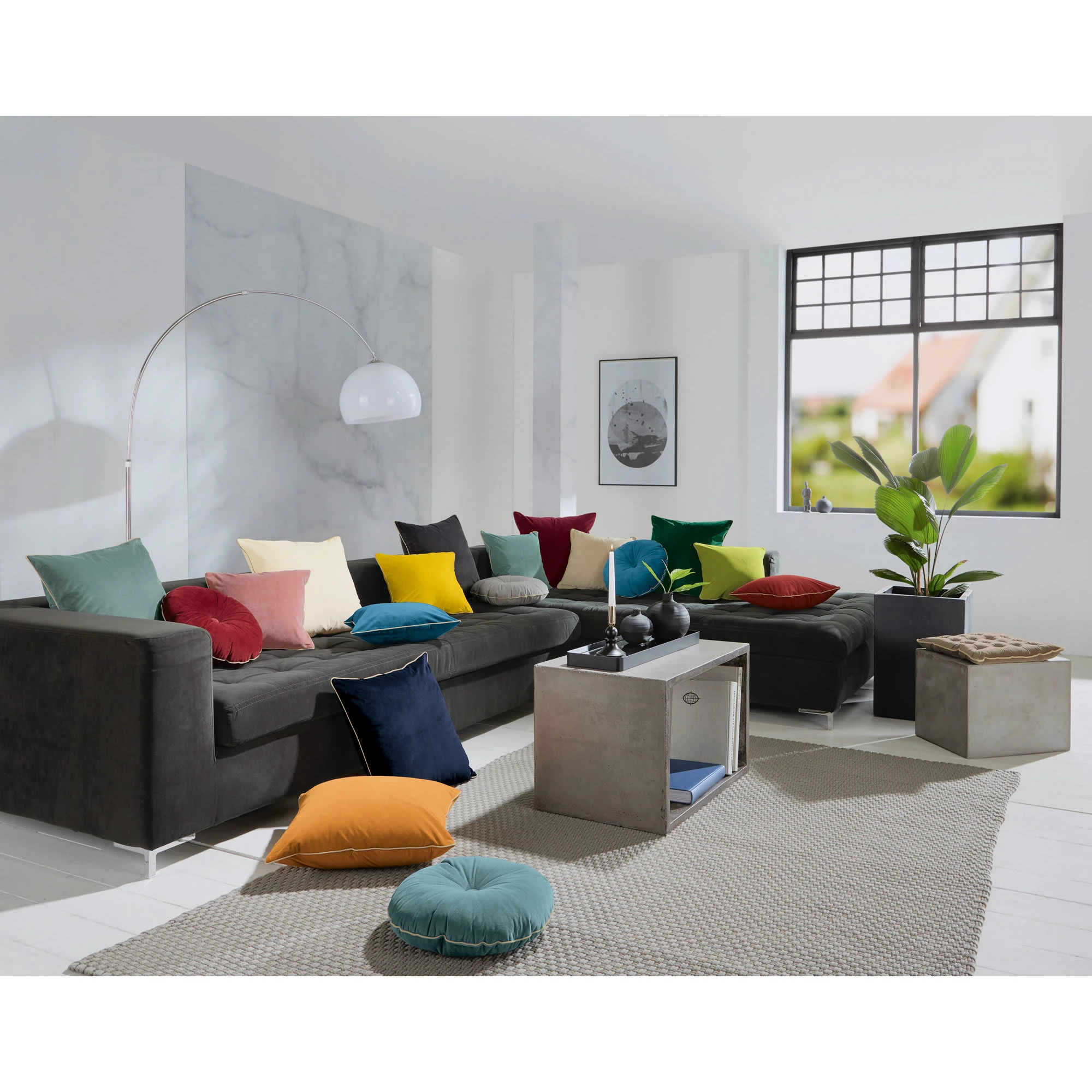 Erwin Müller Kissen Rund, Gefüllt Manchester In Hellbraun – Bild 2