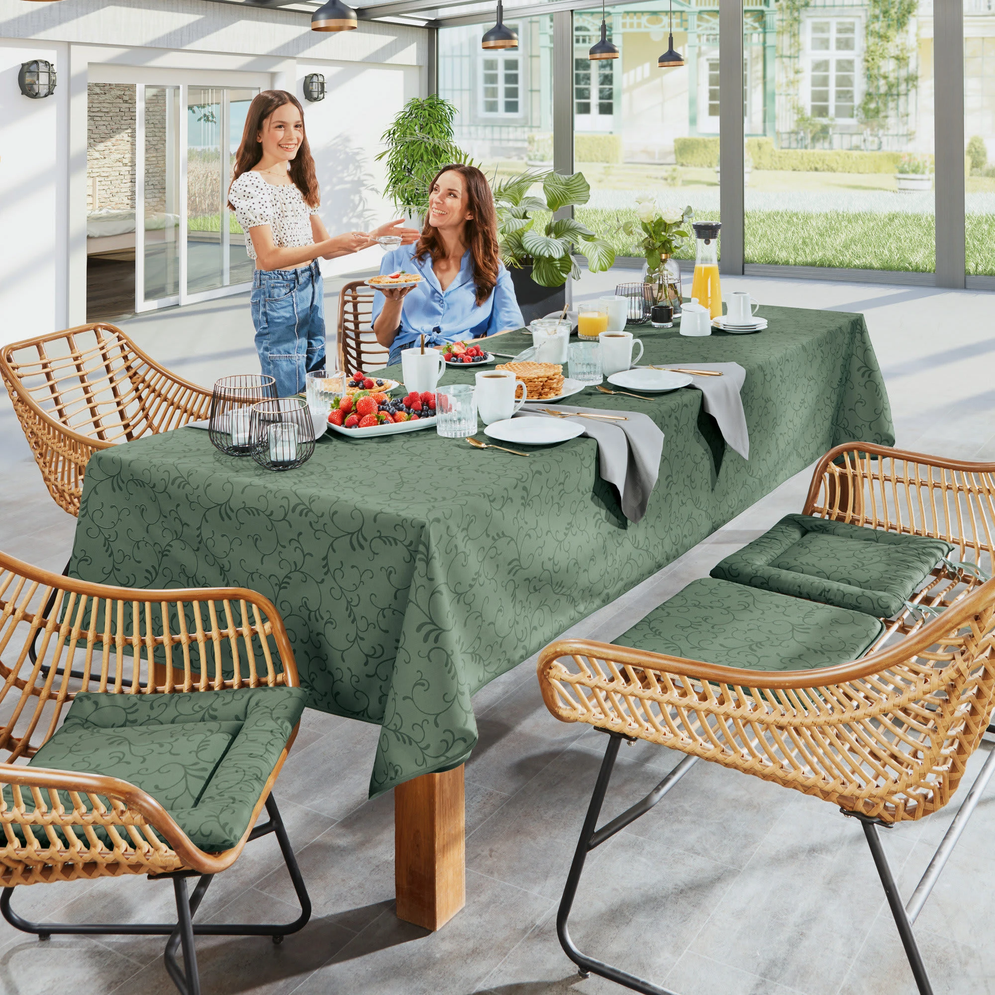 Erwin Müller Tischdecke Essen In Salbei – Bild 3