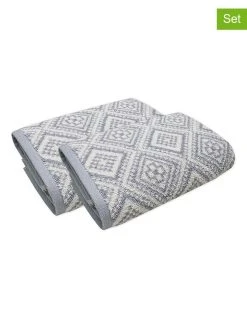 Framsohn 2er-Set: Duschtücher "Arabeske" In Blau