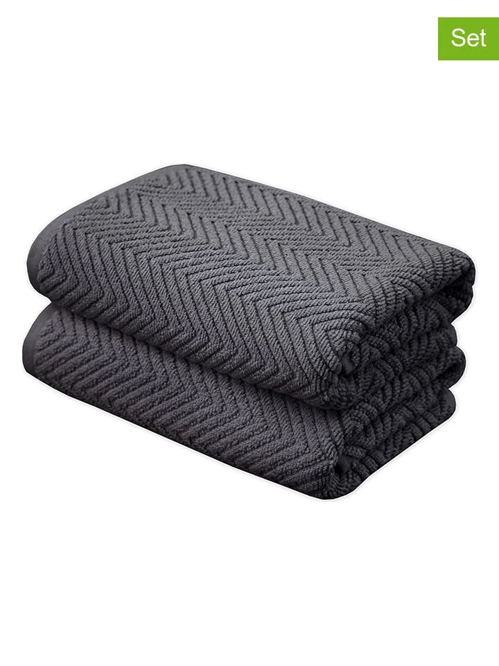 Framsohn 2er-Set: Duschtücher "Ocean" In Anthrazit