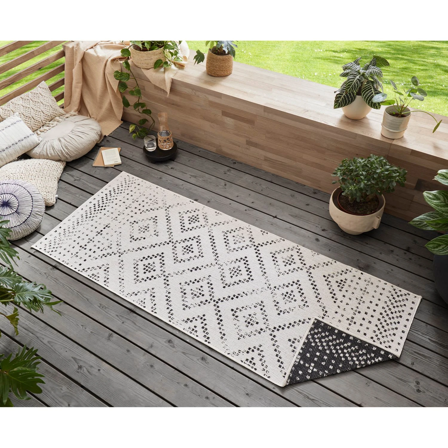 Freundin Home Collection In- & Outdoor Wendeteppich Olympia Schwarz – Bild 5