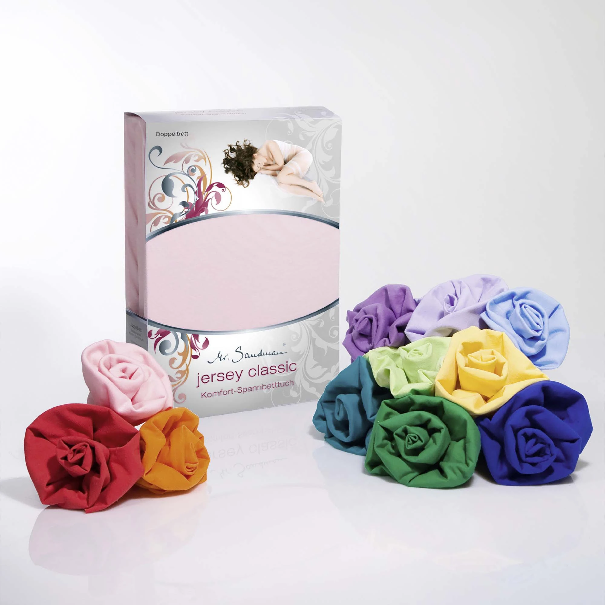 GMD Living Spannbetttuch JERSEY CLASSIC In Aubergine – Bild 2