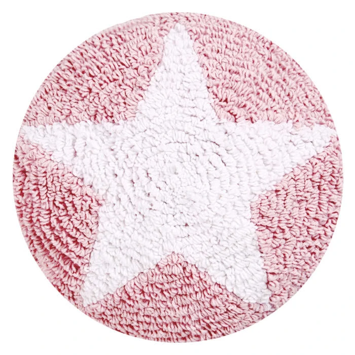 Happy Decor Kids Kissen "Round Star" In Rosa/Weiß - 30x30 Cm