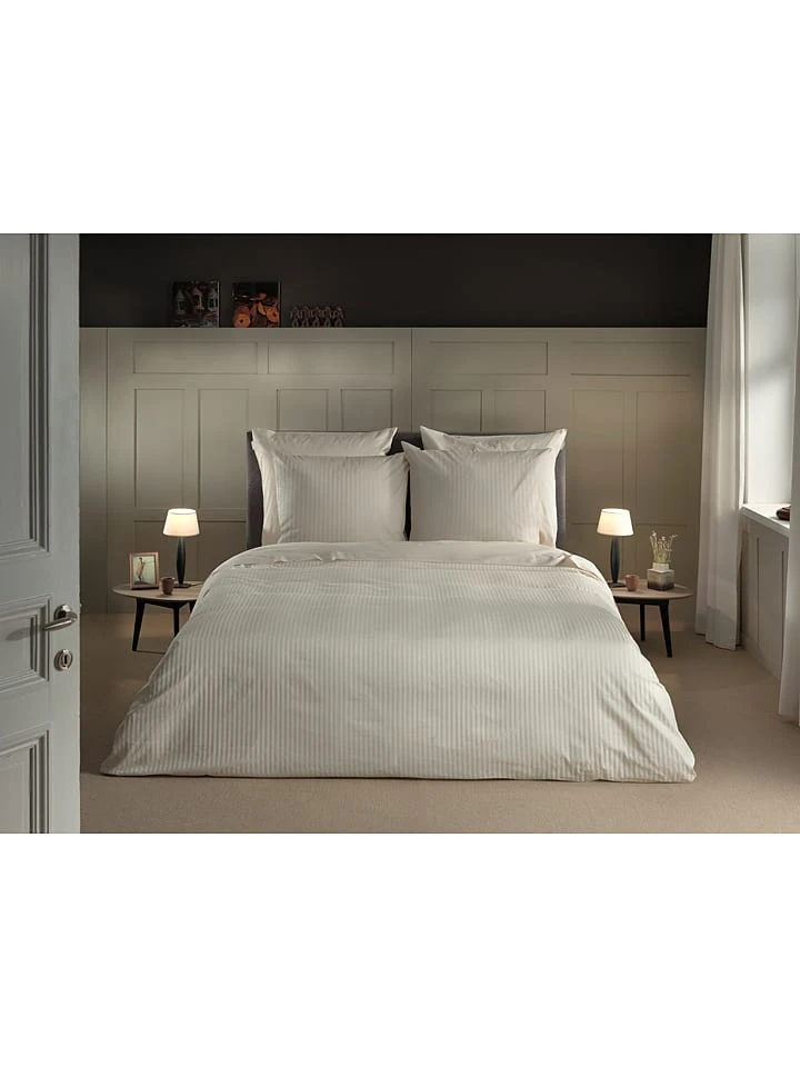 Heckett & Lane Satin-Bettwäsche-Set "Banda" In Creme – Bild 5