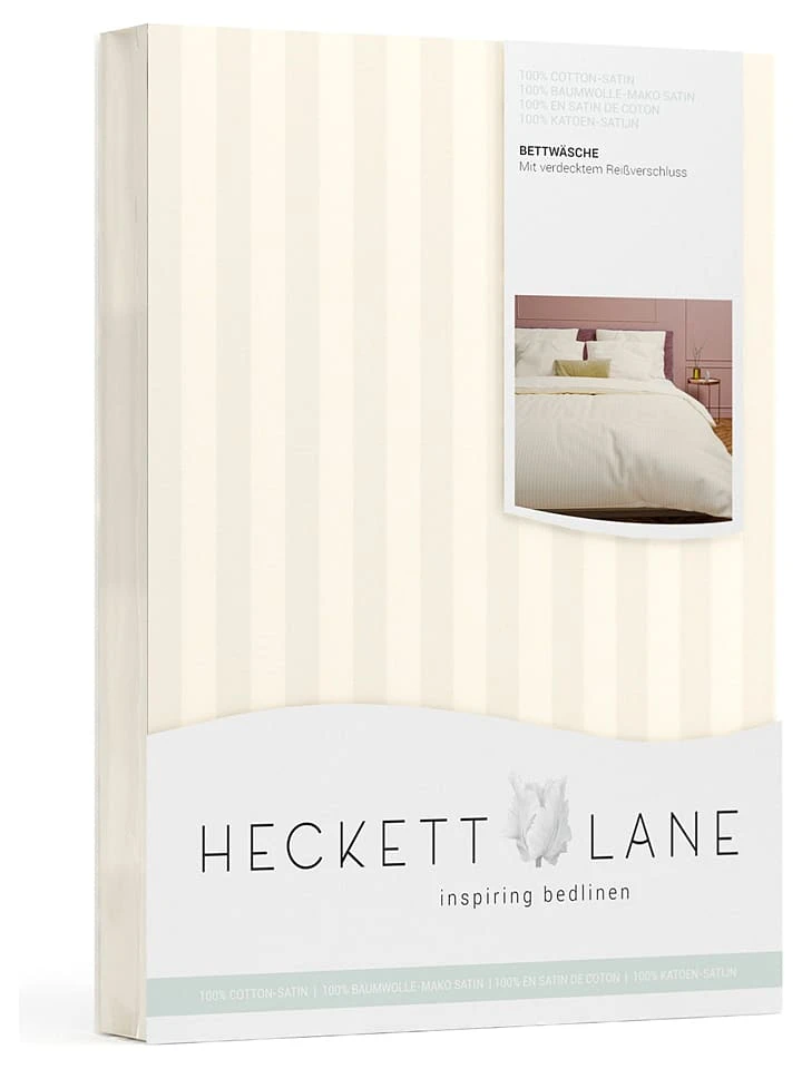 Heckett & Lane Satin-Bettwäsche-Set "Banda" In Creme – Bild 7