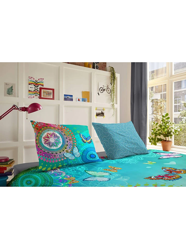 HIP Satin-Bettwäsche-Set "Mystic" In Türkis/ Bunt – Bild 2