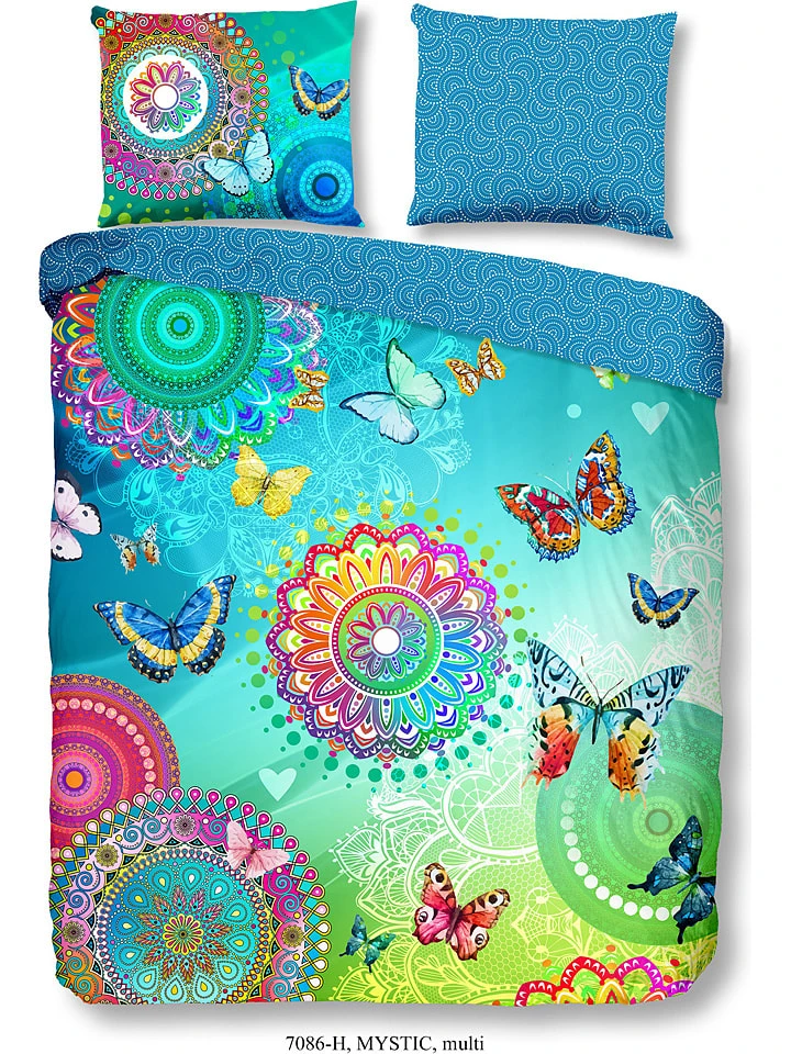 HIP Satin-Bettwäsche-Set "Mystic" In Türkis/ Bunt