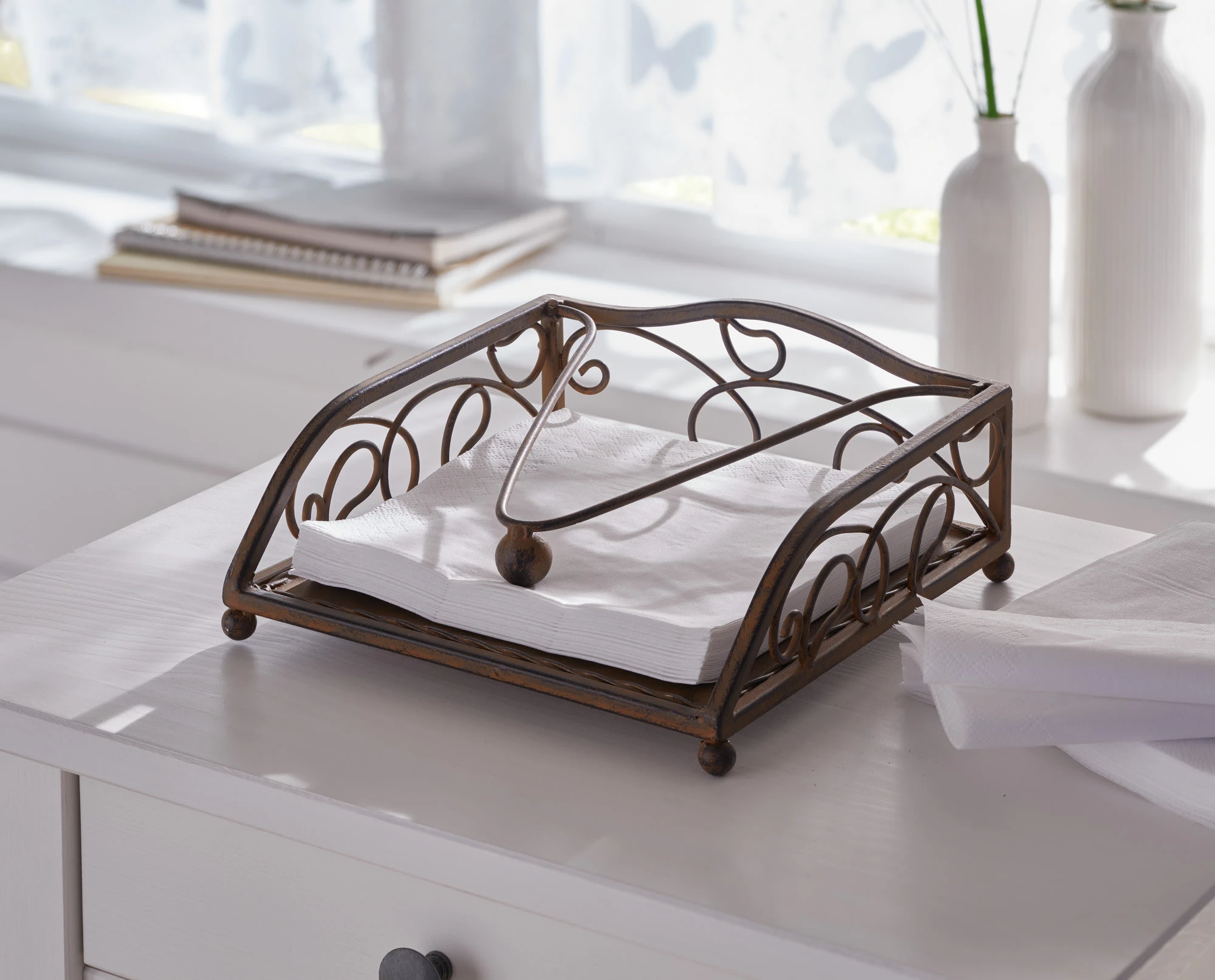 HomeLiving Serviettenhalter "Haute Cuisine" 200x200x90 In Braun – Bild 2