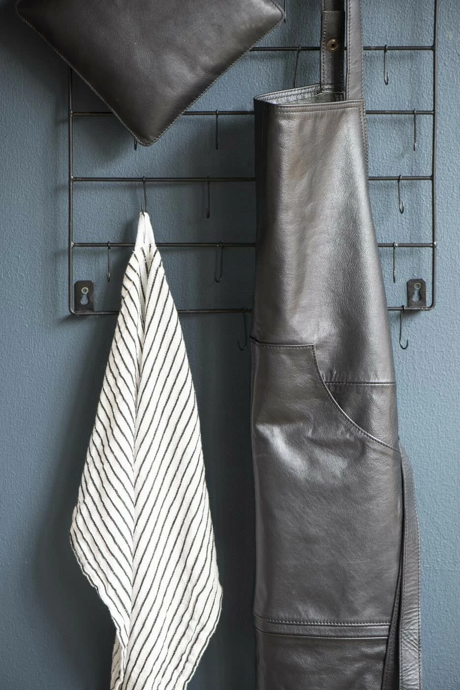 Ib Laursen BBQ Grillschürze Leder Schwarz