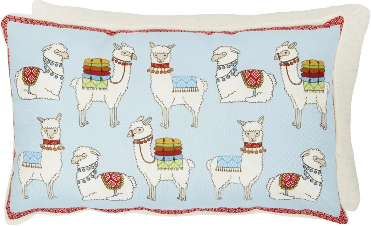 IHR Ideal Home Range GmbH Kissen (Textil) "HAPPY LAMAS " In Hellbau 30X50 Cm