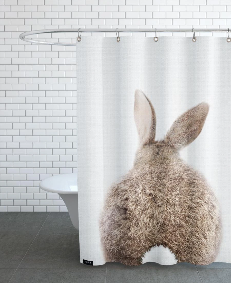 Juniqe Duschvorhang "Print 317" In Braun & Weiß – Bild 3