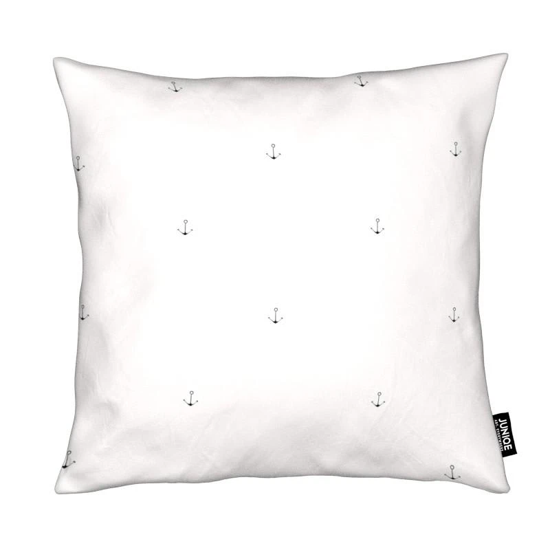 Juniqe Kissen "Anchor Pattern" In Cremeweiß & Grau