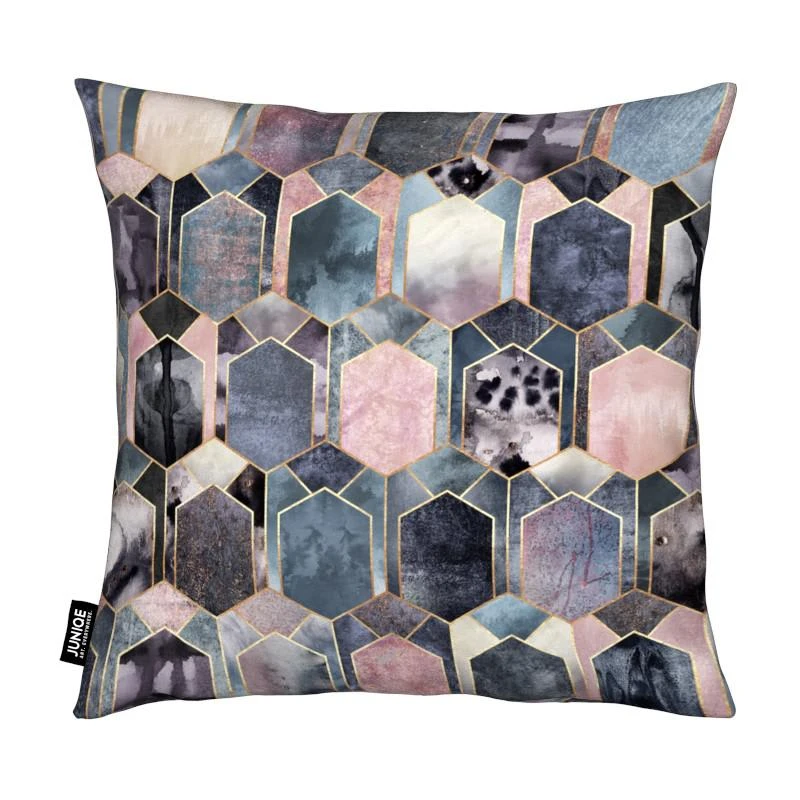 Juniqe Kissen "Art Deco Dream" In Blau & Grau – Bild 2