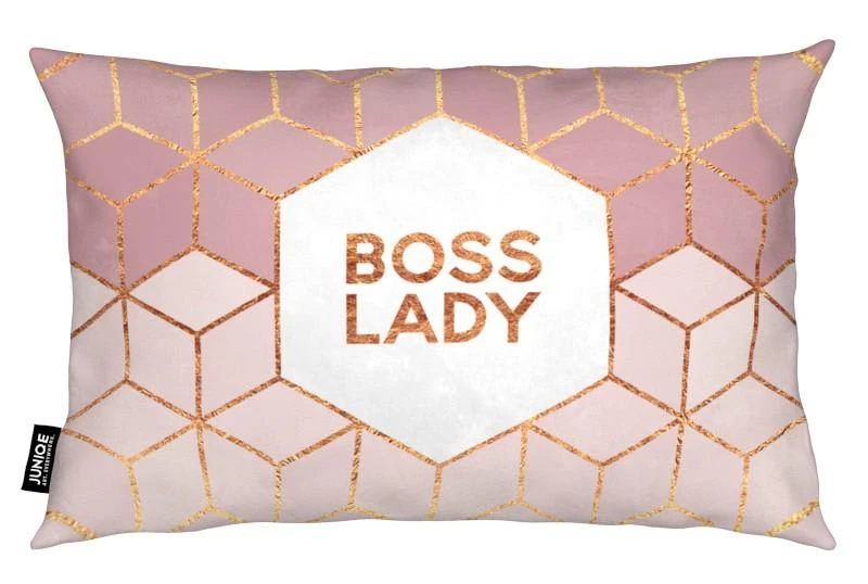 Juniqe Kissen "Boss Lady" In Rosa & Weiß – Bild 2