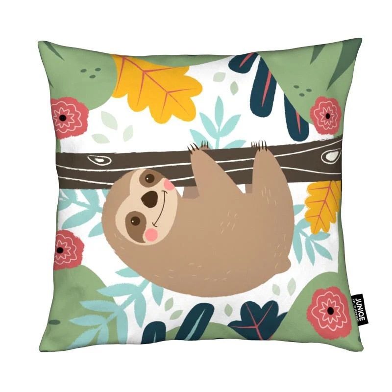 Juniqe Kissen "Sloth" In Braun & Grün