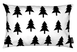 Juniqe Kissen "Tree Pattern" In Schwarz & Weiß