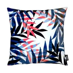 Juniqe Kissen "Tropical Leaves" In Blau & Rot