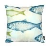 Juniqe Kissen "Vintage Fish" In Blau & Cremeweiß
