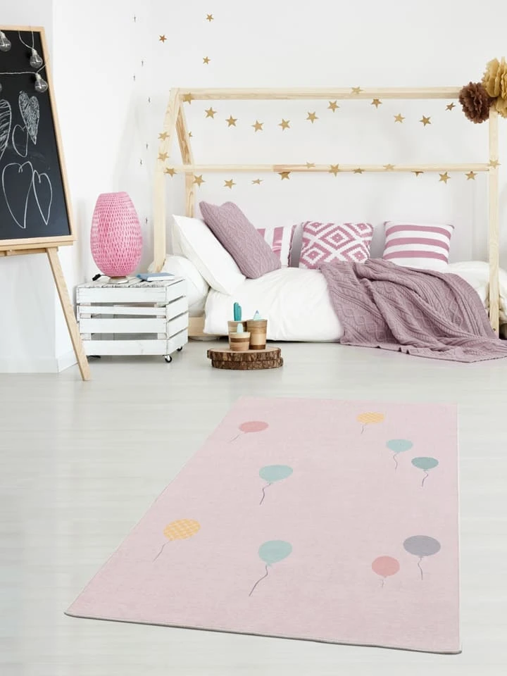 Kids Love Rugs Webteppich "Baloon" In Rosa – Bild 5