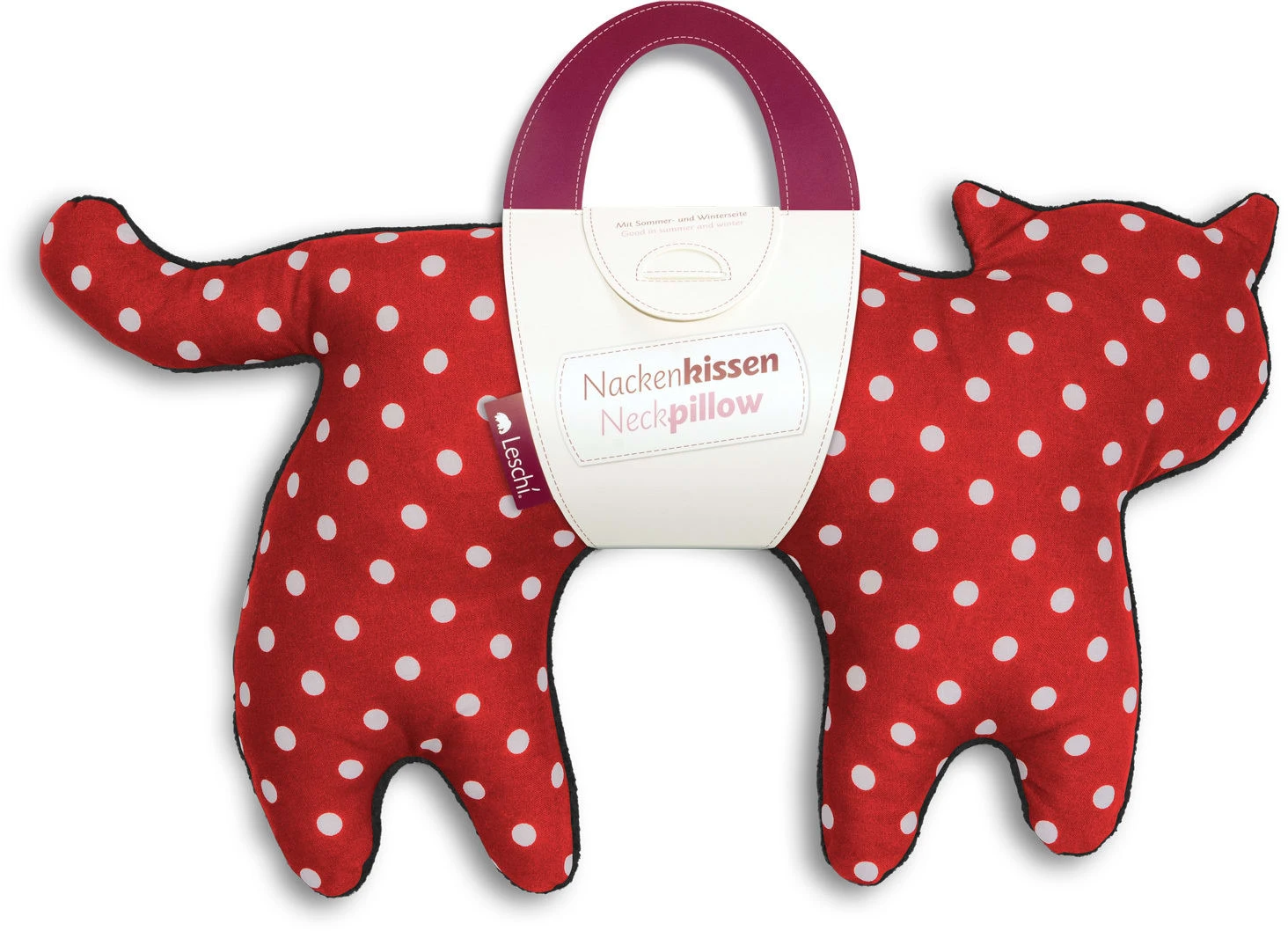 Leschi Nackenkissen "Katze Feline" In Polka Dot Rot – Bild 3