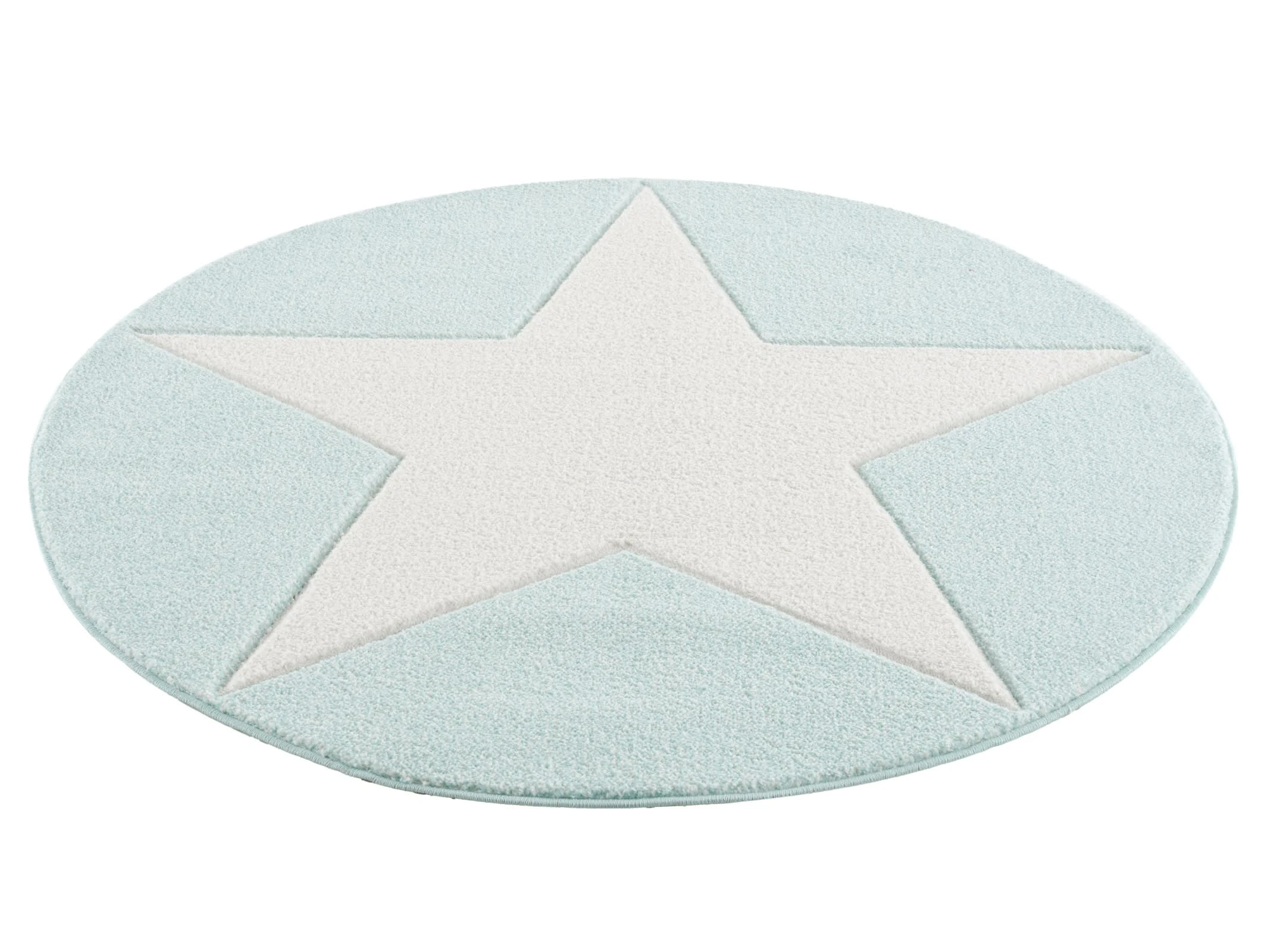 Livone Kinderteppich STERN In Mint/weiß Rund – Bild 4