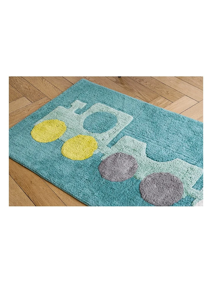 Minividuals Teppich "Lokomotive" In Blau - (L)170 X (B)120 Cm – Bild 2