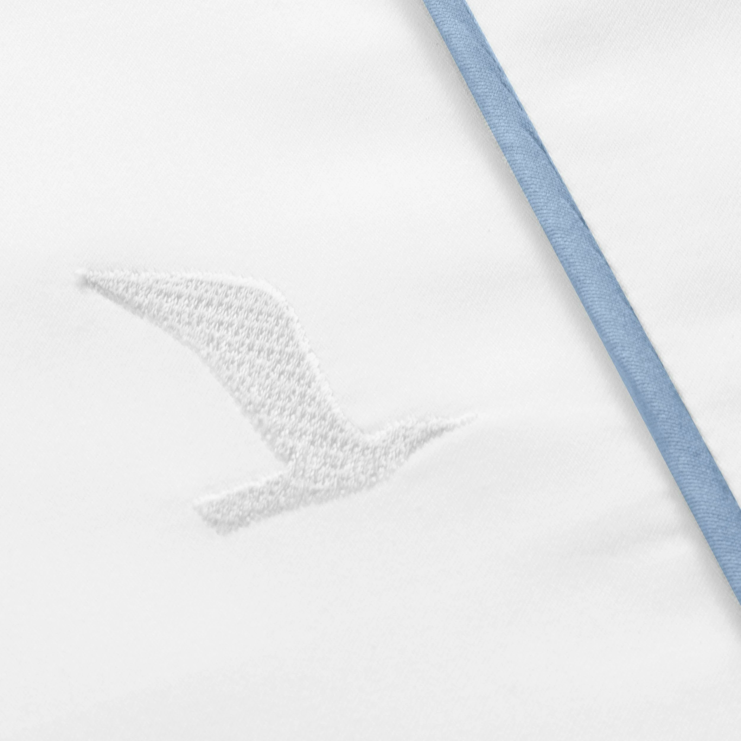 Möve Bettwäsche Noblesse In White/light Blue – Bild 2