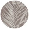 Northrugs In- & Outdoor Teppich Palm Taupe Grau Creme, 160 Cm Rund