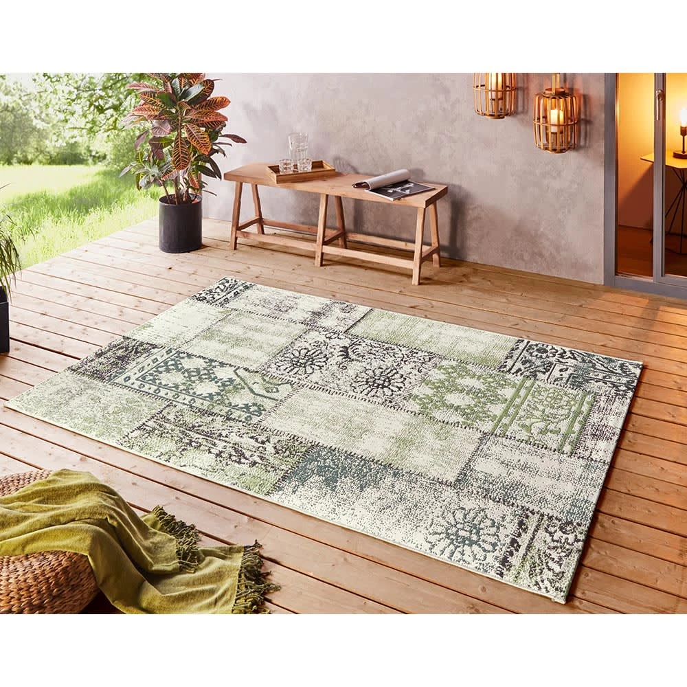 Northrugs In- & Outdoor Teppich Symi Grün Creme Schwarz – Bild 2