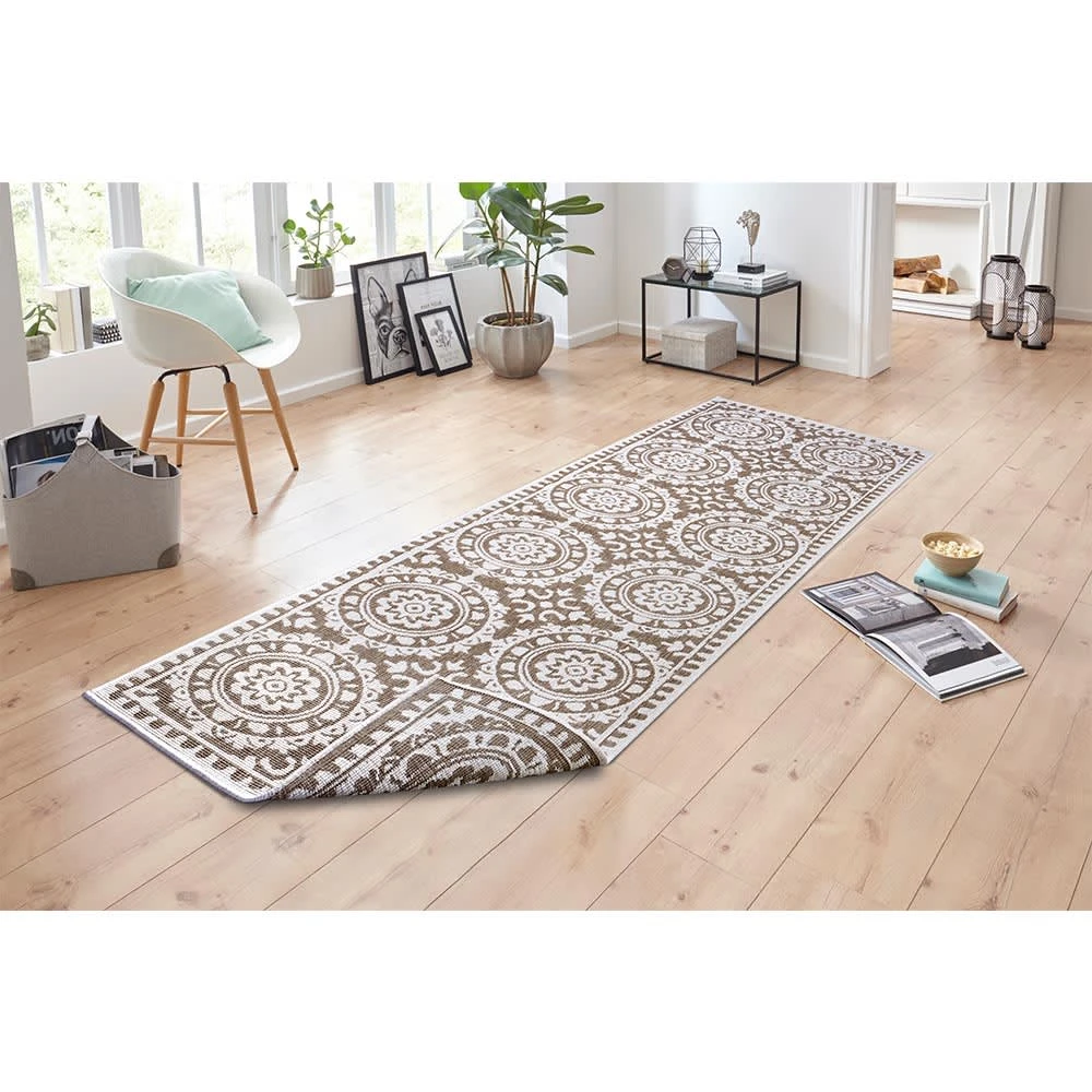 Northrugs In- & Outdoor Wendeläufer Jardin Beige – Bild 3