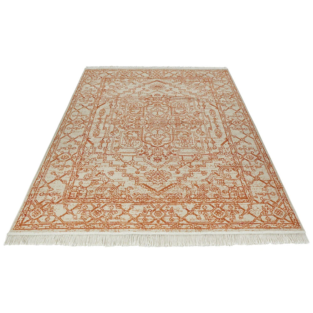 Nouristan Faltbarer Flachgewebe Deko-Teppich Miran Braun Creme – Bild 2