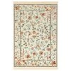Nouristan Orientalischer Samt-Teppich Fransen Oriental Flowers Creme